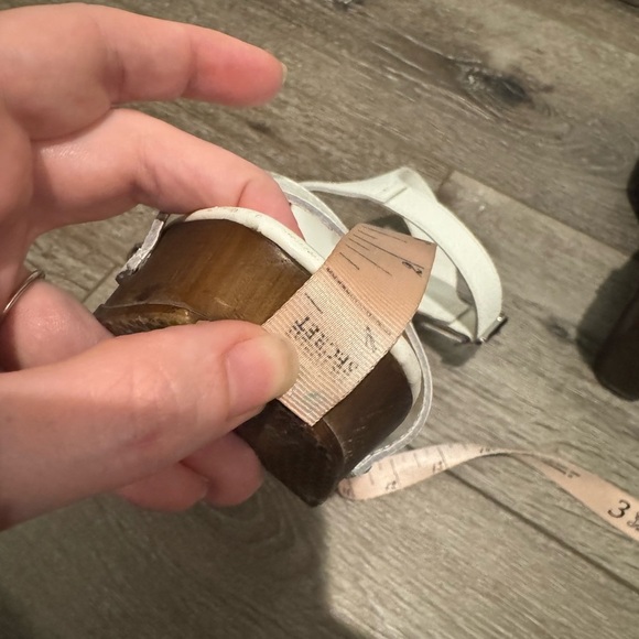 CHRISTIAN DI RICCIO WHITE LEATHER PLATFORM WEDGE SANDALS with studs 9.5 (41) - Picture 7 of 14